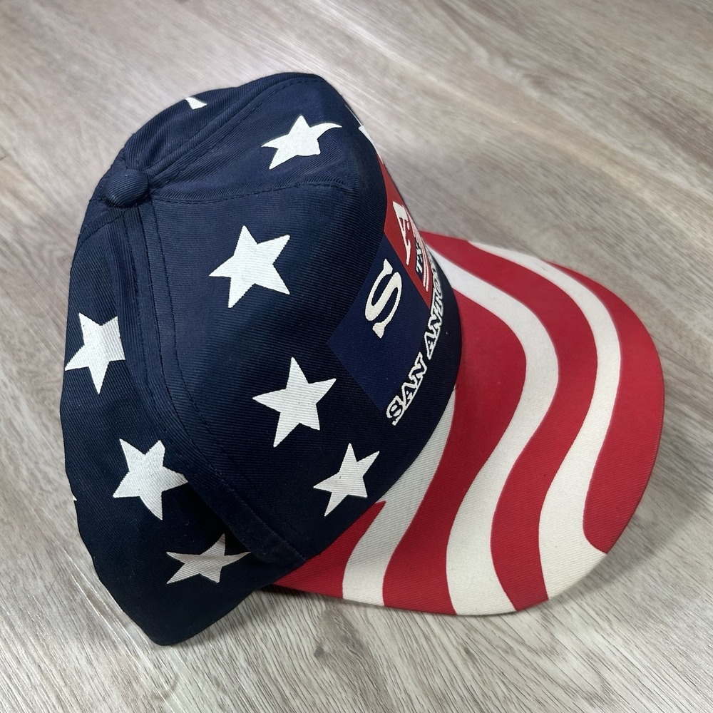 VTG 90s San Antonio Texas USA Snapback Hat Blue Red‎ Cap - Picture 7 of 8